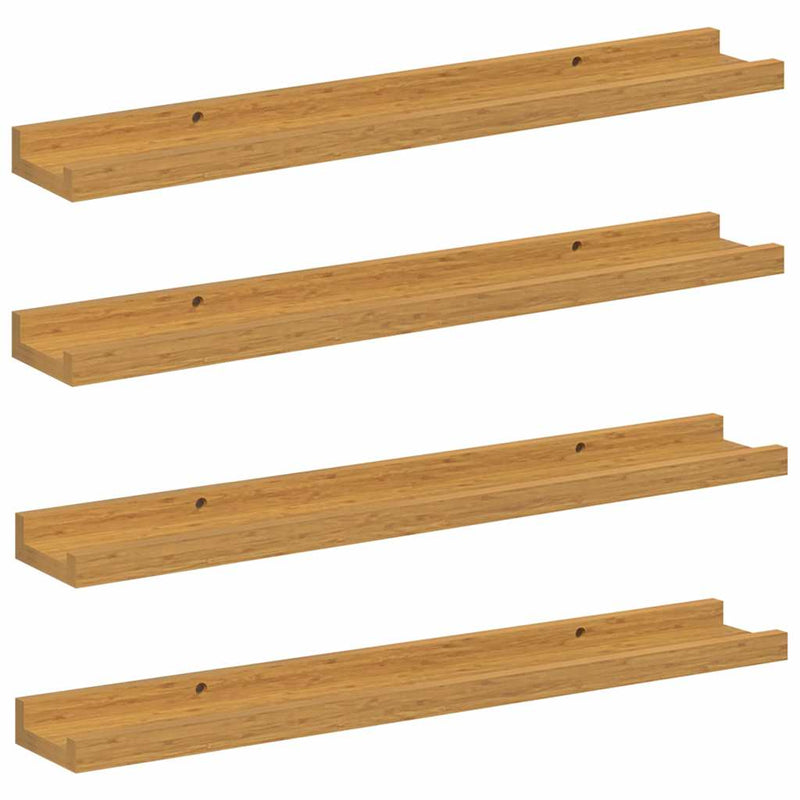 vidaXL Falpolc polcokkal tárolóval 4 pcs Bézs 60 x 9 x 3 cm Faanyag
