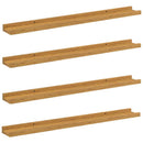 vidaXL Falpolc polcokkal tárolóval 4 pcs Bézs 80 x 9 x 3 cm Faanyag
