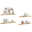 vidaXL Falpolc polcokkal tárolóval 4 pcs Bézs 100 x 9 x 3 cm Faanyag