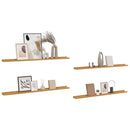 vidaXL Falpolc polcokkal tárolóval 4 pcs Bézs 115 x 9 x 3 cm Faanyag