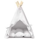 vidaXL Kiskedvenc teepee párnával Fehér 40 x 40 x 50 cm Poliészter