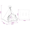 vidaXL Kiskedvenc teepee párnával Fehér 40 x 40 x 50 cm Poliészter