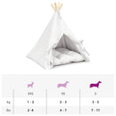 vidaXL Kiskedvenc teepee párnával Fehér 50 x 50 x 60 cm Poliészter