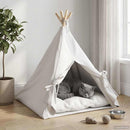 vidaXL Kiskedvenc teepee párnával Fehér 60 x 60 x 70 cm Poliészter