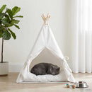 vidaXL Kiskedvenc teepee párnával Fehér 60 x 60 x 70 cm Poliészter