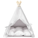 vidaXL Kiskedvenc teepee párnával Fehér 60 x 60 x 70 cm Poliészter