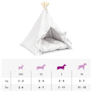 vidaXL Kiskedvenc teepee párnával Fehér 60 x 60 x 70 cm Poliészter