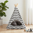 vidaXL Kiskedvenc teepee párnával Fehér és Szürke 40 x 40 x 50 cm