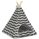 vidaXL Kiskedvenc teepee párnával Fehér és Szürke 40 x 40 x 50 cm