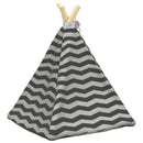 vidaXL Kiskedvenc teepee párnával Fehér és Szürke 40 x 40 x 50 cm