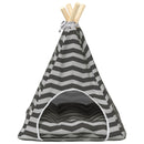 vidaXL Kiskedvenc teepee párnával Fehér és Szürke 40 x 40 x 50 cm