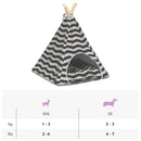 vidaXL Kiskedvenc teepee párnával Fehér és Szürke 40 x 40 x 50 cm