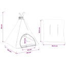 vidaXL Kiskedvenc teepee párnával Fehér és Szürke 40 x 40 x 50 cm