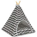 vidaXL Kiskedvenc teepee párnával Fehér és Szürke 50 x 50 x 60 cm