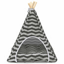 vidaXL Kiskedvenc teepee párnával Fehér és Szürke 50 x 50 x 60 cm