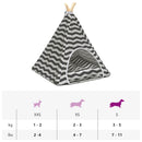 vidaXL Kiskedvenc teepee párnával Fehér és Szürke 50 x 50 x 60 cm