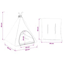 vidaXL Kiskedvenc teepee párnával Fehér és Szürke 50 x 50 x 60 cm
