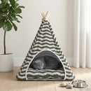vidaXL Kiskedvenc teepee párnával Fehér és Szürke 60 x 60 x 70 cm