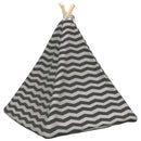 vidaXL Kiskedvenc teepee párnával Fehér és Szürke 60 x 60 x 70 cm