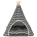 vidaXL Kiskedvenc teepee párnával Fehér és Szürke 60 x 60 x 70 cm
