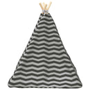 vidaXL Kiskedvenc teepee párnával Fehér és Szürke 60 x 60 x 70 cm