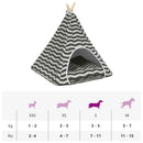 vidaXL Kiskedvenc teepee párnával Fehér és Szürke 60 x 60 x 70 cm