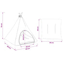 vidaXL Kiskedvenc teepee párnával Fehér és Szürke 60 x 60 x 70 cm