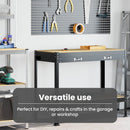 vidaXL Munkapad fiókkal Fekete 114 x 54 x 91 cm Mérnöki fa és fém