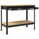 vidaXL Munkapad fiókkal Fekete 114 x 54 x 91 cm Mérnöki fa és fém