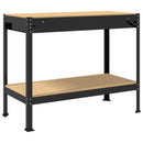 vidaXL Munkapad fiókkal Fekete 114 x 54 x 91 cm Mérnöki fa és fém