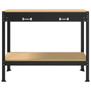 vidaXL Munkapad fiókkal Fekete 114 x 54 x 91 cm Mérnöki fa és fém