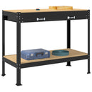 vidaXL Munkapad fiókkal Fekete 114 x 54 x 91 cm Mérnöki fa és fém