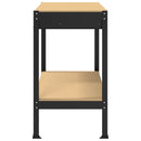 vidaXL Munkapad fiókkal Fekete 114 x 54 x 91 cm Mérnöki fa és fém