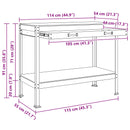 vidaXL Munkapad fiókkal Fekete 114 x 54 x 91 cm Mérnöki fa és fém