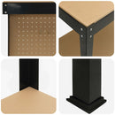 vidaXL Munkapad polcokkal Fekete 114 x 54 x 145 cm Mérnöki fa és fém