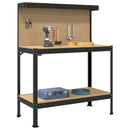 vidaXL Munkapad polcokkal Fekete 114 x 54 x 145 cm Mérnöki fa és fém