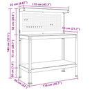 vidaXL Munkapad polcokkal Fekete 114 x 54 x 145 cm Mérnöki fa és fém