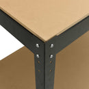 vidaXL Munkapad polcokkal Fekete 115 x 55 x 91 cm Mérnöki fa és fém