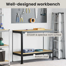 vidaXL Munkapad polcokkal Fekete 115 x 55 x 91 cm Mérnöki fa és fém