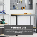 vidaXL Munkapad polcokkal Fekete 115 x 55 x 91 cm Mérnöki fa és fém