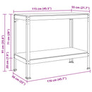 vidaXL Munkapad polcokkal Fekete 115 x 55 x 91 cm Mérnöki fa és fém