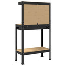 vidaXL Munkapad fiókkal Fekete 81 x 41 x 145 cm Mérnöki fa és fém