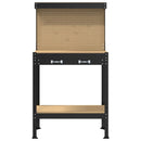 vidaXL Munkapad fiókkal Fekete 81 x 41 x 145 cm Mérnöki fa és fém