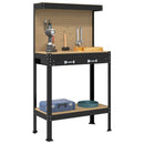 vidaXL Munkapad fiókkal Fekete 81 x 41 x 145 cm Mérnöki fa és fém