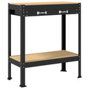 vidaXL Munkapad fiókkal Fekete 80 x 40 x 91 cm Mérnöki fa és fém