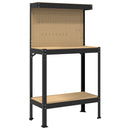 vidaXL Munkapad polcokkal Fekete 81 x 41 x 145 cm Mérnöki fa és fém