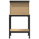 vidaXL Munkapad polcokkal Fekete 81 x 41 x 145 cm Mérnöki fa és fém