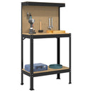 vidaXL Munkapad polcokkal Fekete 81 x 41 x 145 cm Mérnöki fa és fém