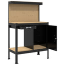 vidaXL Munkapad fiókkal Fekete 90 x 49 x 141 cm Mérnöki fa és fém