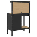 vidaXL Munkapad fiókkal Fekete 90 x 49 x 141 cm Mérnöki fa és fém